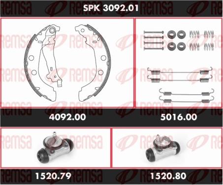 Remsa SPK 3092.01 - Brake Shoe Set autospares.lv