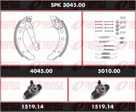 Remsa SPK 3045.00 - Brake Shoe Set autospares.lv