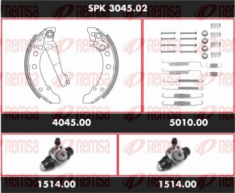 Remsa SPK 3045.02 - Brake Shoe Set autospares.lv