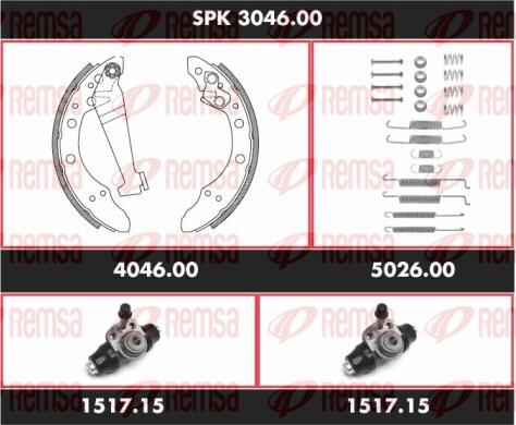 Remsa SPK 3046.00 - Brake Shoe Set autospares.lv