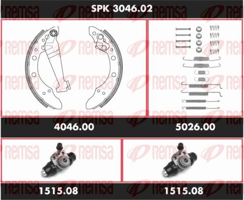 Remsa SPK 3046.02 - Brake Shoe Set autospares.lv