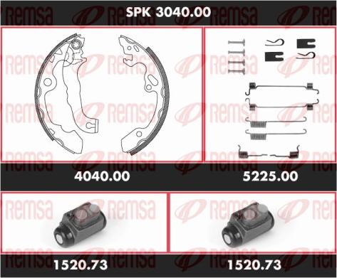 Remsa SPK 3040.00 - Brake Shoe Set autospares.lv