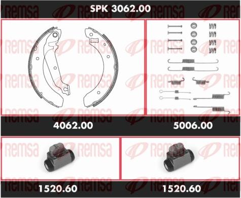 Remsa SPK 3062.00 - Brake Shoe Set autospares.lv