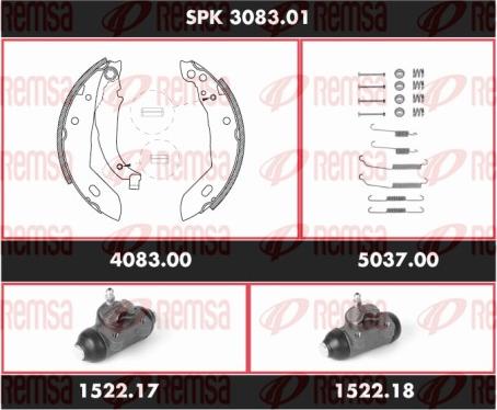 Remsa SPK 3083.01 - Brake Shoe Set autospares.lv