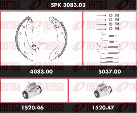 Remsa SPK 3083.03 - Brake Shoe Set autospares.lv