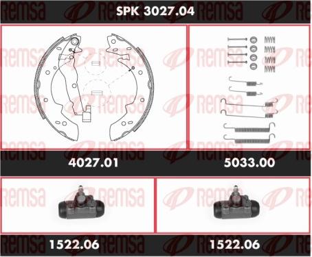 Remsa SPK 3027.04 - Brake Shoe Set autospares.lv