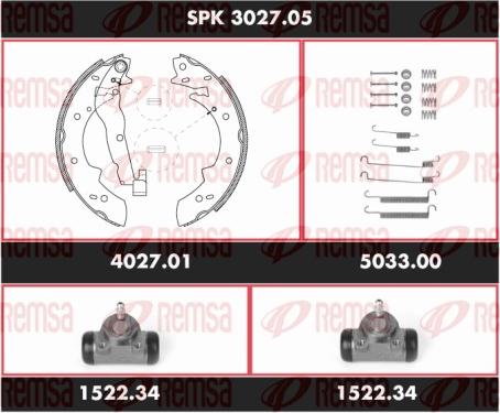Remsa SPK 3027.05 - Brake Shoe Set autospares.lv