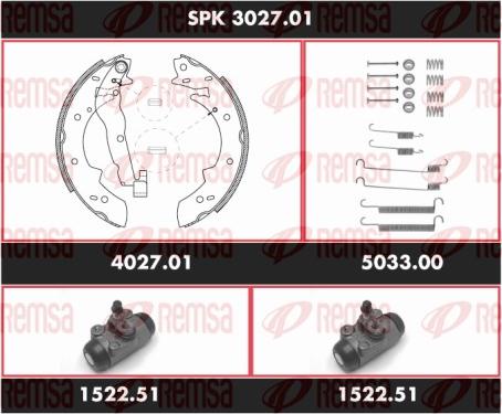 Remsa SPK 3027.01 - Brake Shoe Set autospares.lv