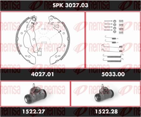 Remsa SPK 3027.03 - Brake Shoe Set autospares.lv