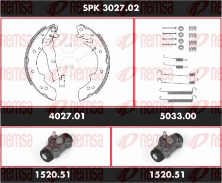 Remsa SPK 3027.02 - Brake Shoe Set autospares.lv