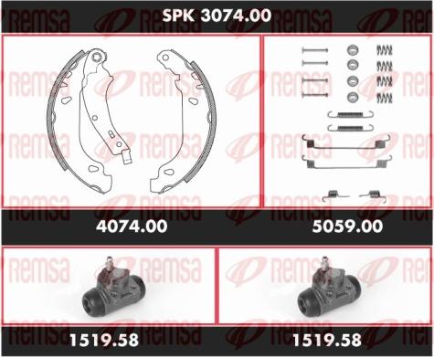 Remsa SPK 3074.00 - Brake Shoe Set autospares.lv