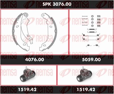 Remsa SPK 3076.00 - Brake Shoe Set autospares.lv