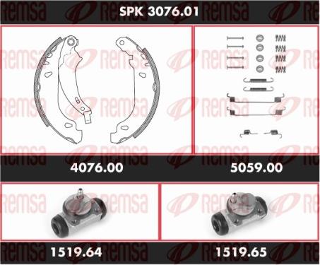 Remsa SPK 3076.01 - Brake Shoe Set autospares.lv