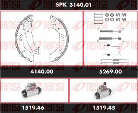 Remsa SPK 3140.01 - Brake Shoe Set autospares.lv