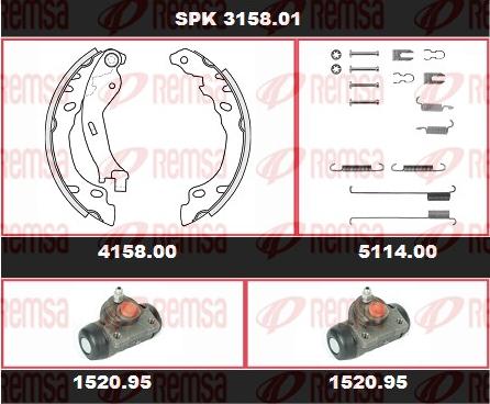 Remsa SPK 3158.01 - Brake Shoe Set autospares.lv