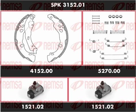 Remsa SPK 3152.01 - Brake Shoe Set autospares.lv