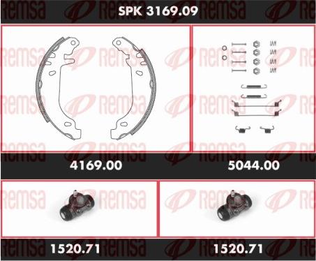 Remsa SPK 3169.09 - Brake Shoe Set autospares.lv