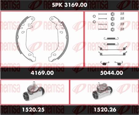 Remsa SPK 3169.00 - Brake Shoe Set autospares.lv