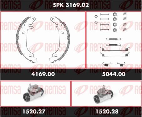Remsa SPK 3169.02 - Brake Shoe Set autospares.lv