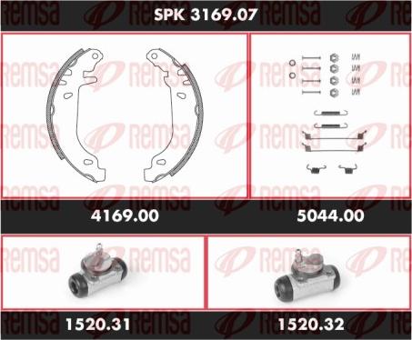 Remsa SPK 3169.07 - Brake Shoe Set autospares.lv