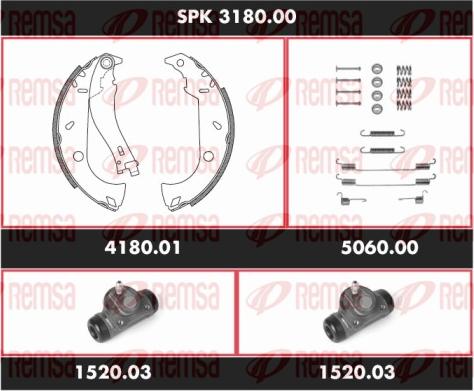 Remsa SPK 3180.00 - Brake Shoe Set autospares.lv