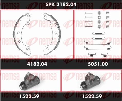 Remsa SPK 3182.04 - Brake Shoe Set autospares.lv