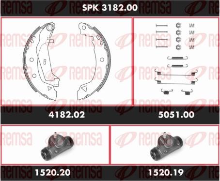 Remsa SPK 3182.00 - Brake Shoe Set autospares.lv