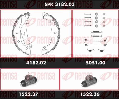 Remsa SPK 3182.03 - Brake Shoe Set autospares.lv