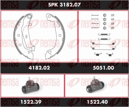 Remsa SPK 3182.07 - Brake Shoe Set autospares.lv