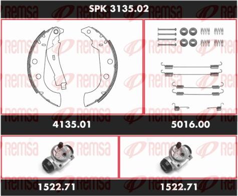 Remsa SPK 3135.02 - Brake Shoe Set autospares.lv