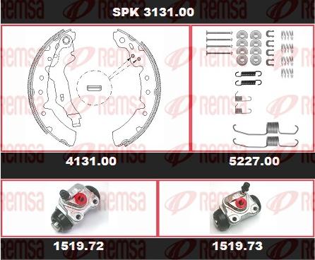 Remsa SPK 3131.00 - Brake Shoe Set autospares.lv