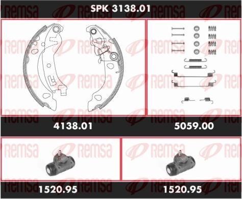 Remsa SPK 3138.01 - Brake Shoe Set autospares.lv