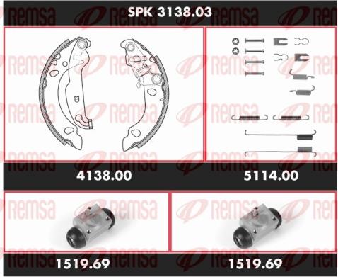 Remsa SPK 3138.03 - Brake Shoe Set autospares.lv