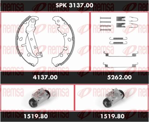 Remsa SPK 3137.00 - Brake Shoe Set autospares.lv