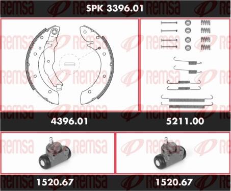 Remsa SPK 3396.01 - Brake Shoe Set autospares.lv