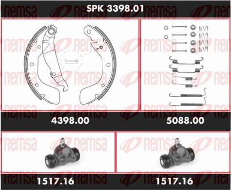 Remsa SPK 3398.01 - Brake Shoe Set autospares.lv
