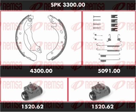 Remsa SPK 3300.00 - Brake Shoe Set autospares.lv