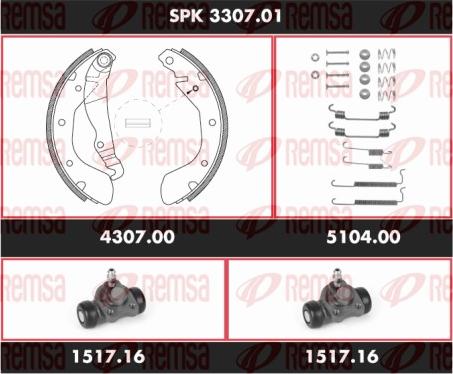 Remsa SPK 3307.01 - Brake Shoe Set autospares.lv