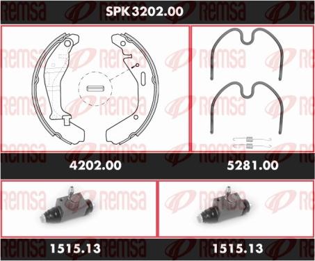Remsa SPK 3202.00 - Brake Shoe Set autospares.lv