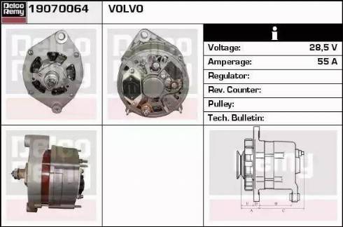 Remy 19070064 - Alternator autospares.lv