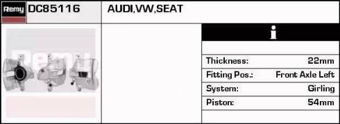 Remy DC85116 - Brake Caliper autospares.lv