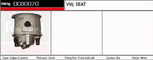 Remy DC80070 - Brake Caliper autospares.lv