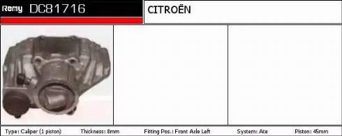Remy DC81716 - Brake Caliper autospares.lv