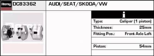 Remy DC83362 - Brake Caliper autospares.lv