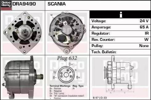 Remy DRA9490 - Alternator autospares.lv