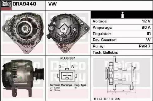 Remy DRA9440 - Alternator autospares.lv