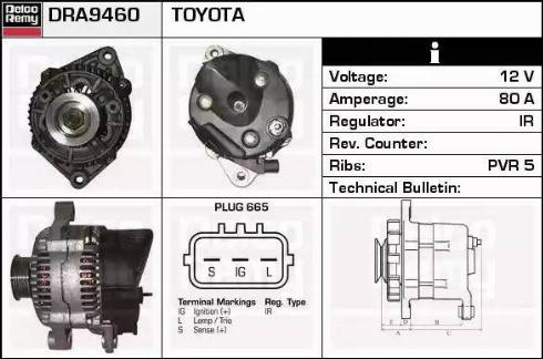 Remy DRA9460 - Alternator autospares.lv