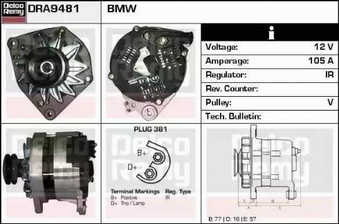 Remy DRA9481 - Alternator autospares.lv