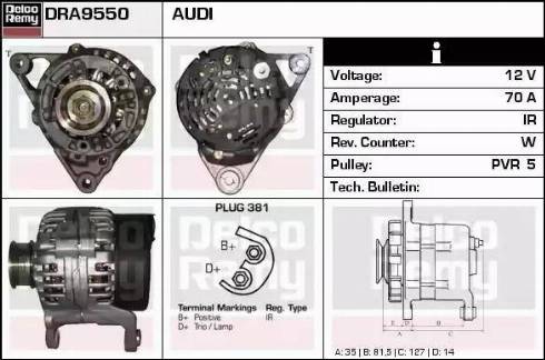 Remy DRA9550 - Alternator autospares.lv