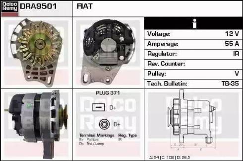 Remy DRA9501 - Alternator autospares.lv